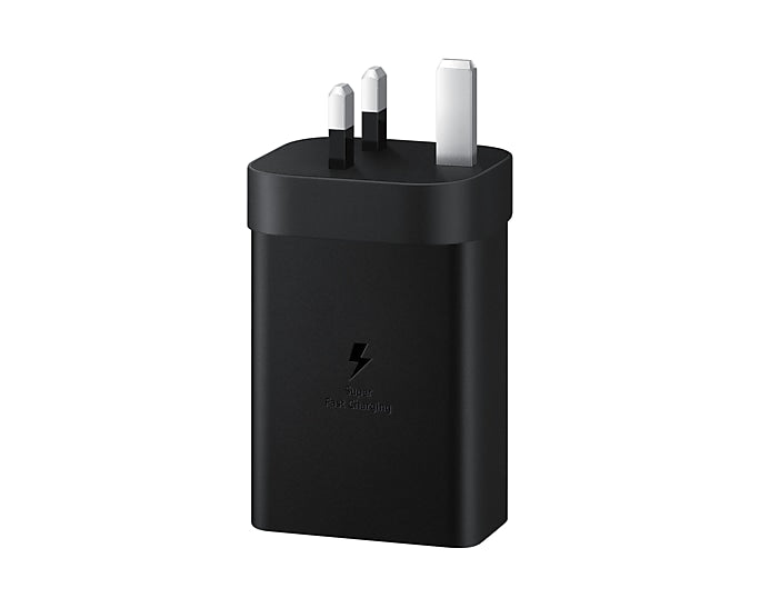 Samsung 65W Power Adapter Trio, Black, EP-T6530NBEGAEMobile Accessories⚡ 65W Super-Fast Charging: Rapidly charges phones, tablets, and even laptops with compatible devices. 🔌 Triple Port Output: Includes 2 USB-C and 1 USB-A port to charge up to 3 devices